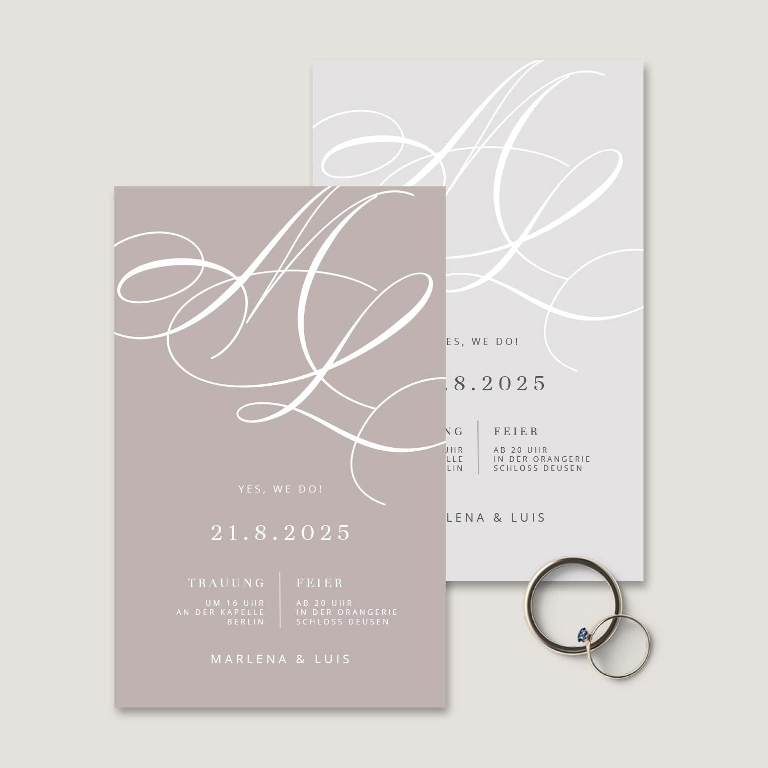 Einladung Hochzeit Monogram Einladung Hochzeit Monogram