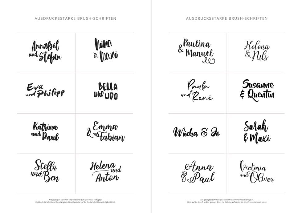 Ausdrucksstarke-Brush-Hochzeitsschriften Freefonts Brush-Schriften