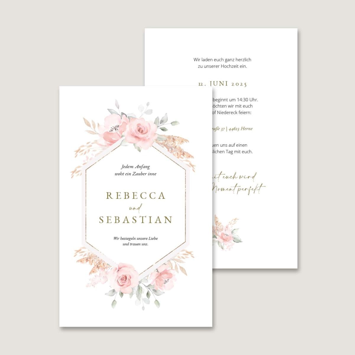 Hochzeitseinladung Pampas Hochzeitseinladung Pampas