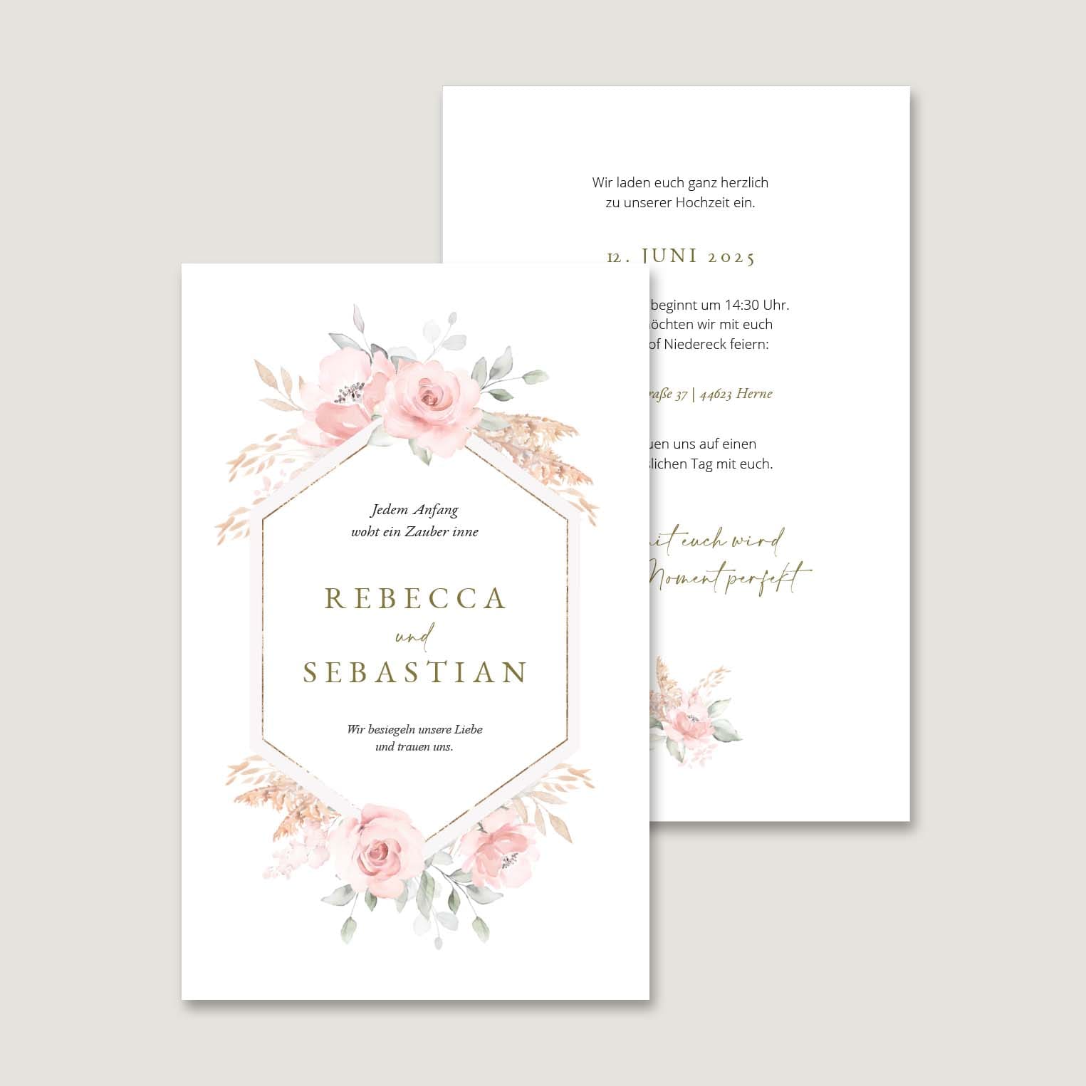 Hochzeitseinladung Pampas Hochzeitseinladung Pampas