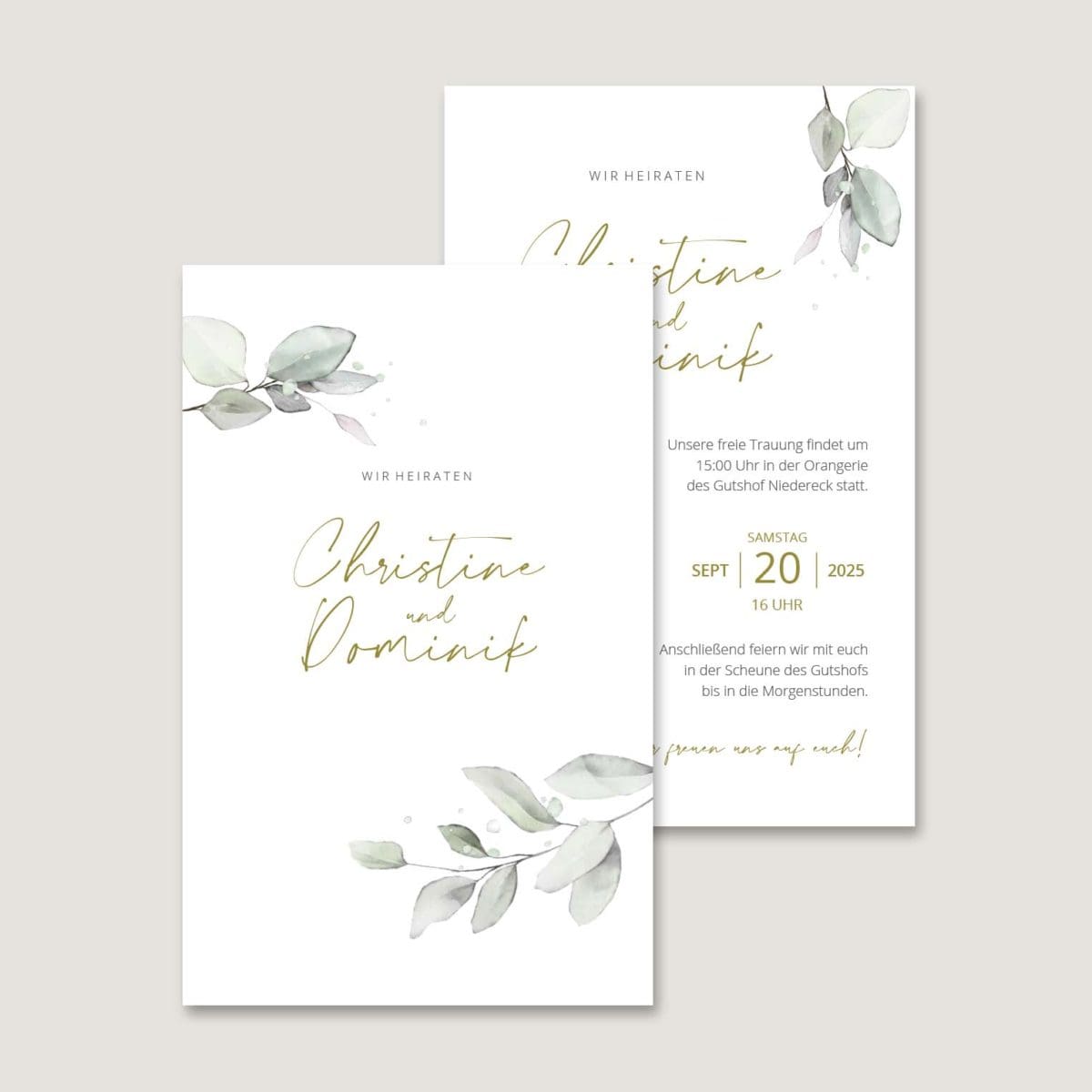 Hochzeitseinladung Eukalyptus Hochzeitseinladung Eukalyptus