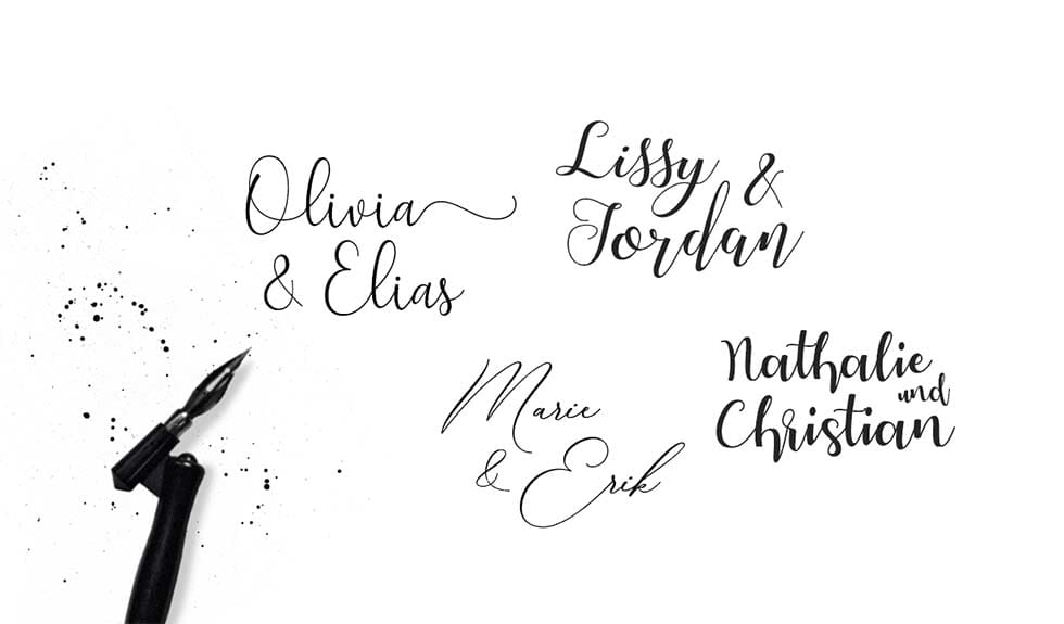 Kalligraphie Schriften Hochzeit Kalligraphie Schriften Hochzeit