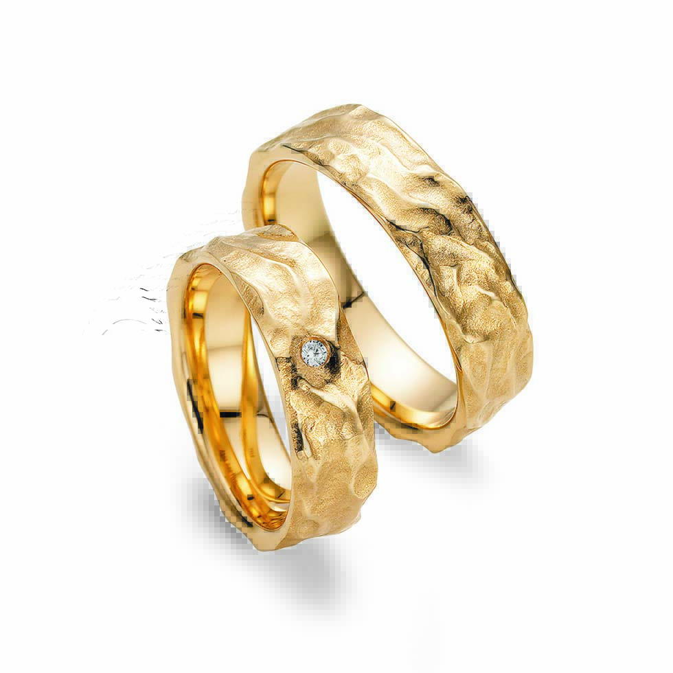 Eheringe-Fischer-Trauringe Gelbgold Ringe außergewöhnlich