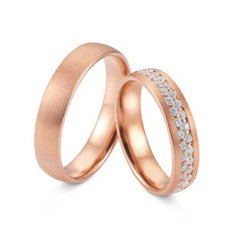 Trauringe Rotgold Brillanten