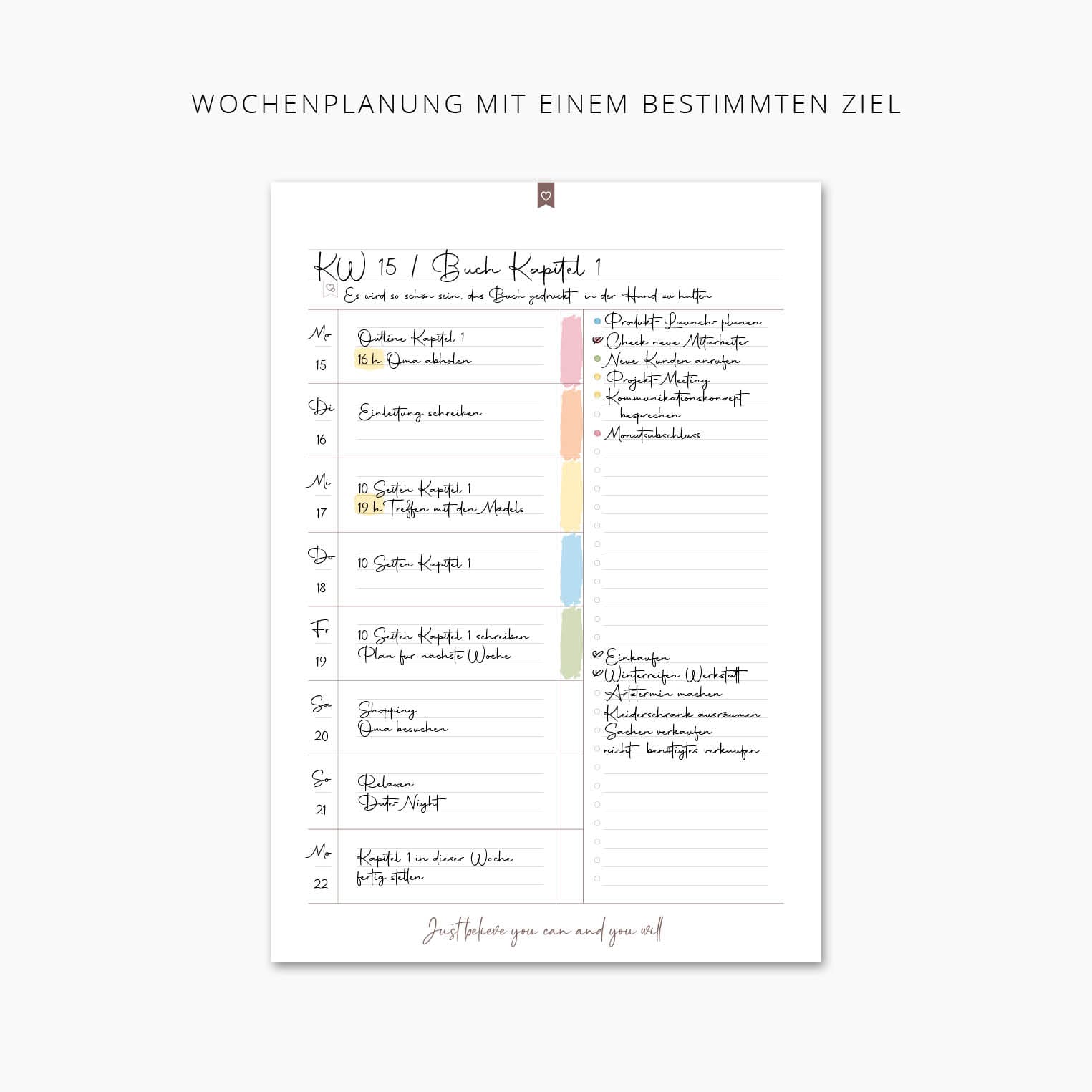 Aufgabenplaner Woche Aufgabenplaner Woche