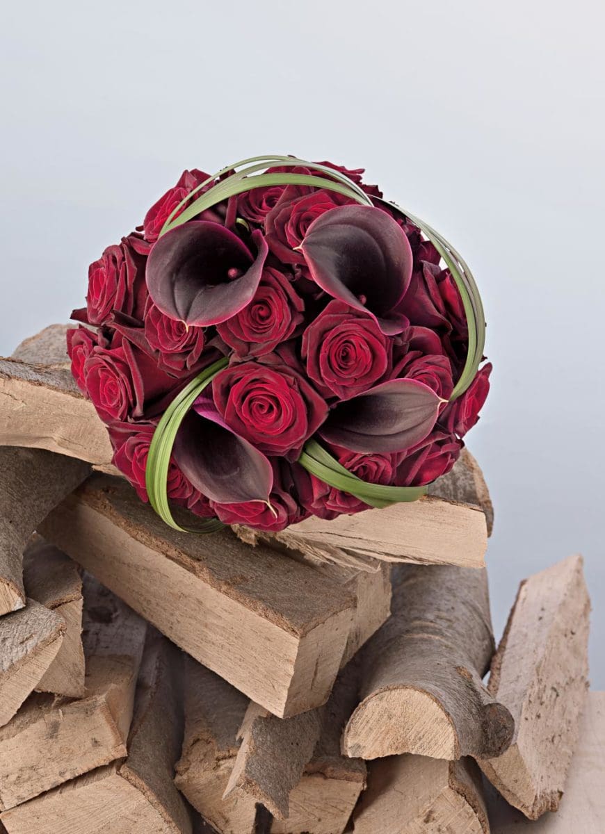 Brautstrauß Dunkelrot mit Calla Brautstrauß Dunkelrot Calla