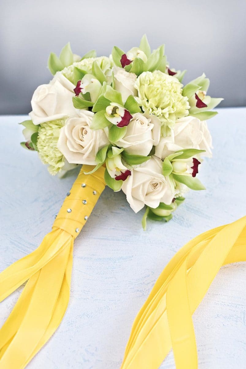 Brautstrauß Gelb mit Orchideen und Rosen Brautstrauß Gelb Orchideen Rosen