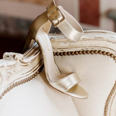 Brautschuh Gold Sandalen