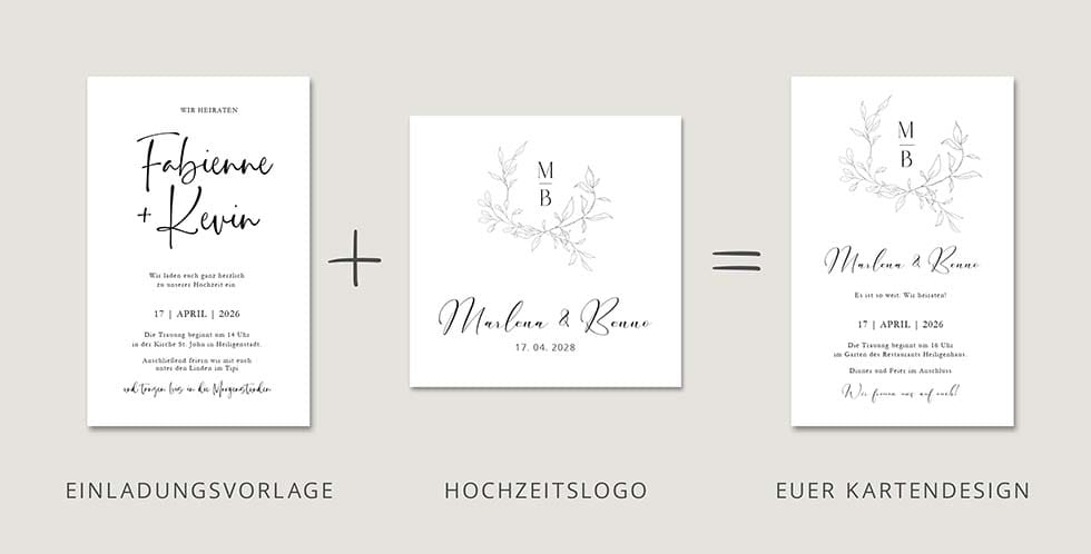 Karte-gestalten-Hochzeitslogo Hochzeitseinladung Hochzeitslogo