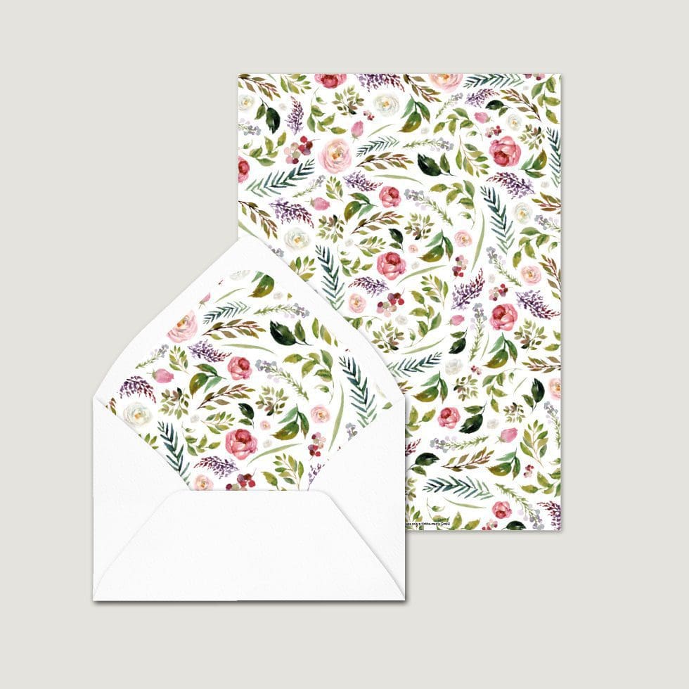 Hochzeitskarten-Blumenkranz15 Inlay Briefumschlag Vorlage Inlay