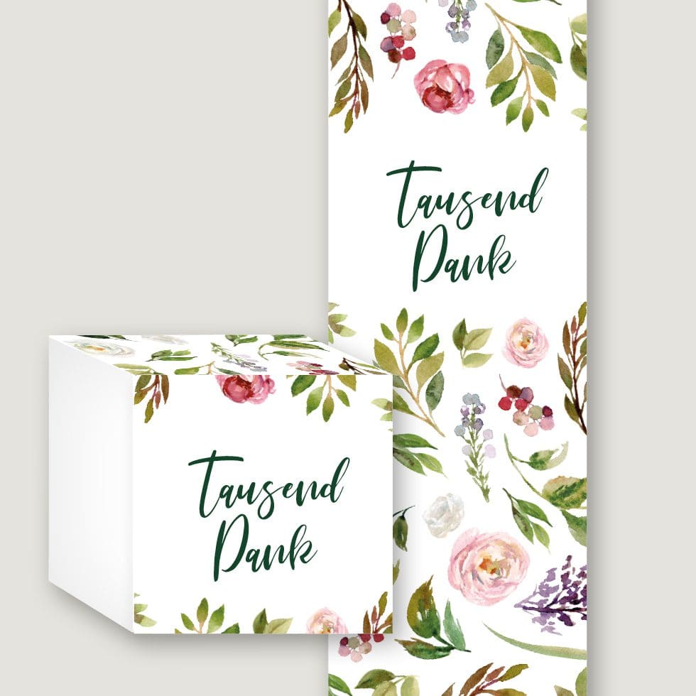 Hochzeitskarten-Blumenkranz30 Personalisierbare Banderole Vorlage Hochformat