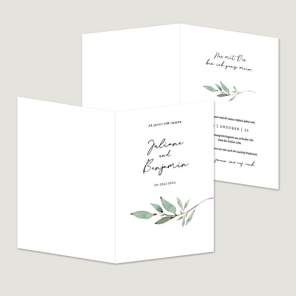 Hochzeitskarten-Branch12 Klappkarte Hochzeitseinladung Vorlage