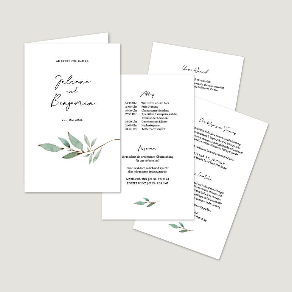 Hochzeitskarten-Branch13 Klappkarte Hochzeitseinladung Vorlage
