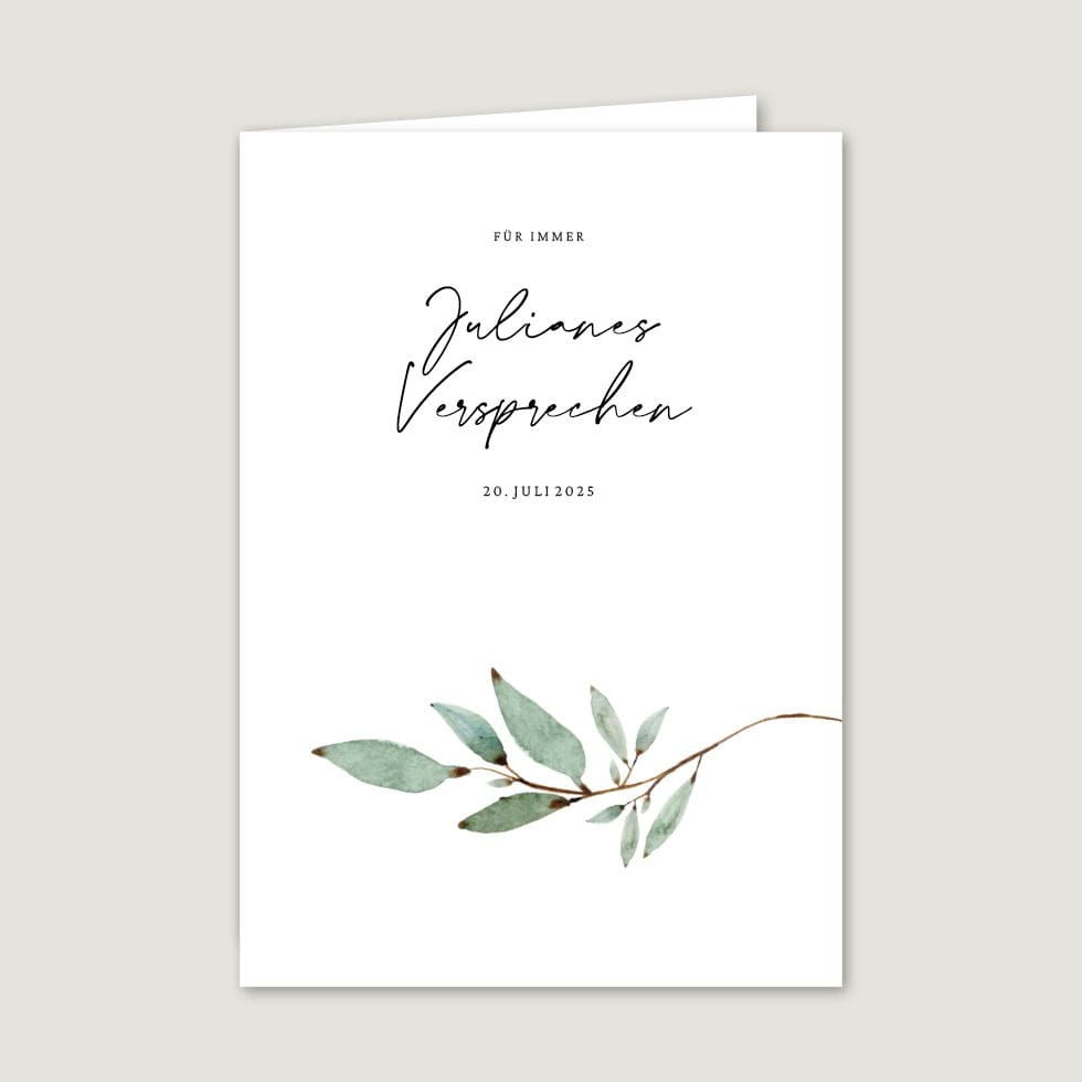 Hochzeitskarten-Branch21 Eheversprechen Heft Vorlage personalisierbar