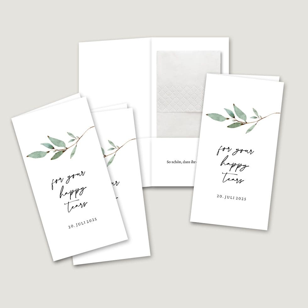 Hochzeitskarten-Branch24 Freudentränen Taschentücher Hüllen