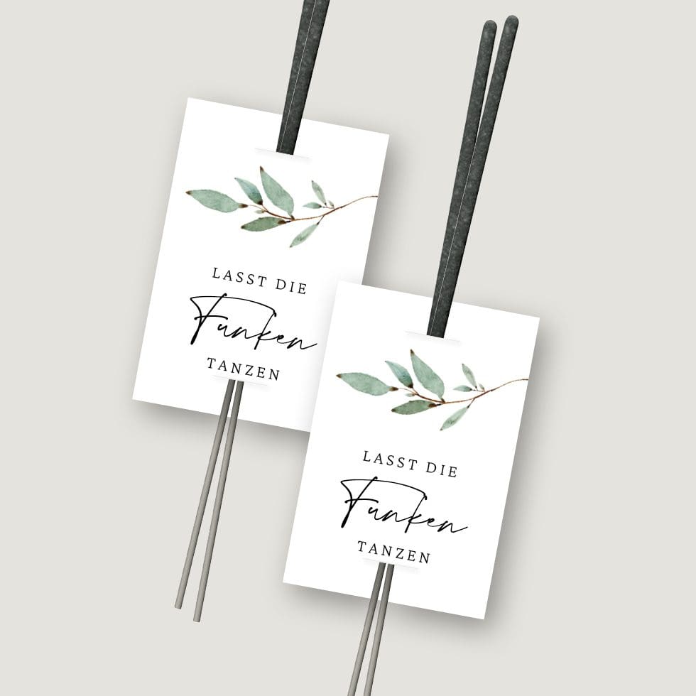 Hochzeitskarten-Branch29 Wunderkerzen Vorlage Anhänger personalisierbar