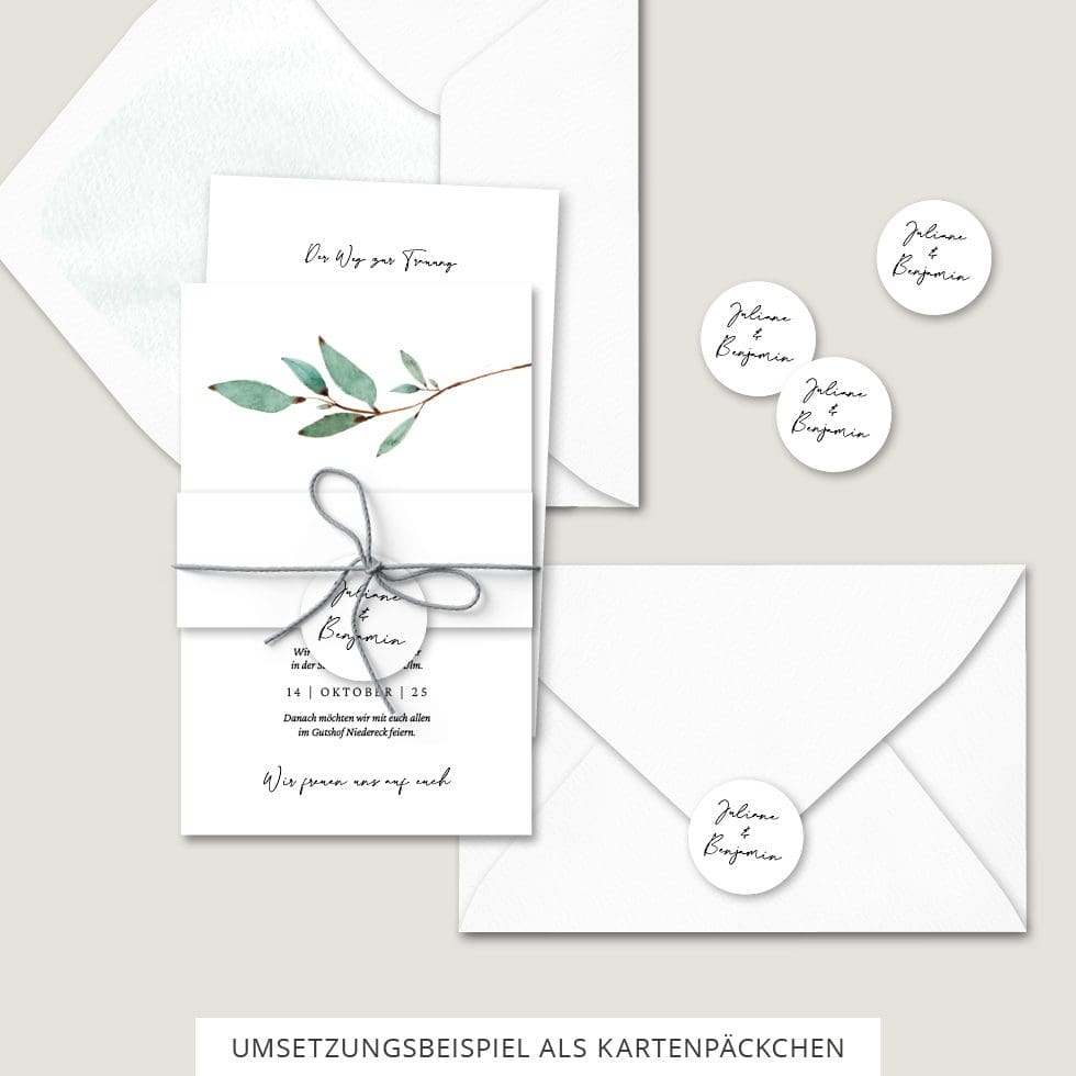 Hochzeitskarten-Branch6 Hochzeitseinladung Kartenpäckchen Vorlage