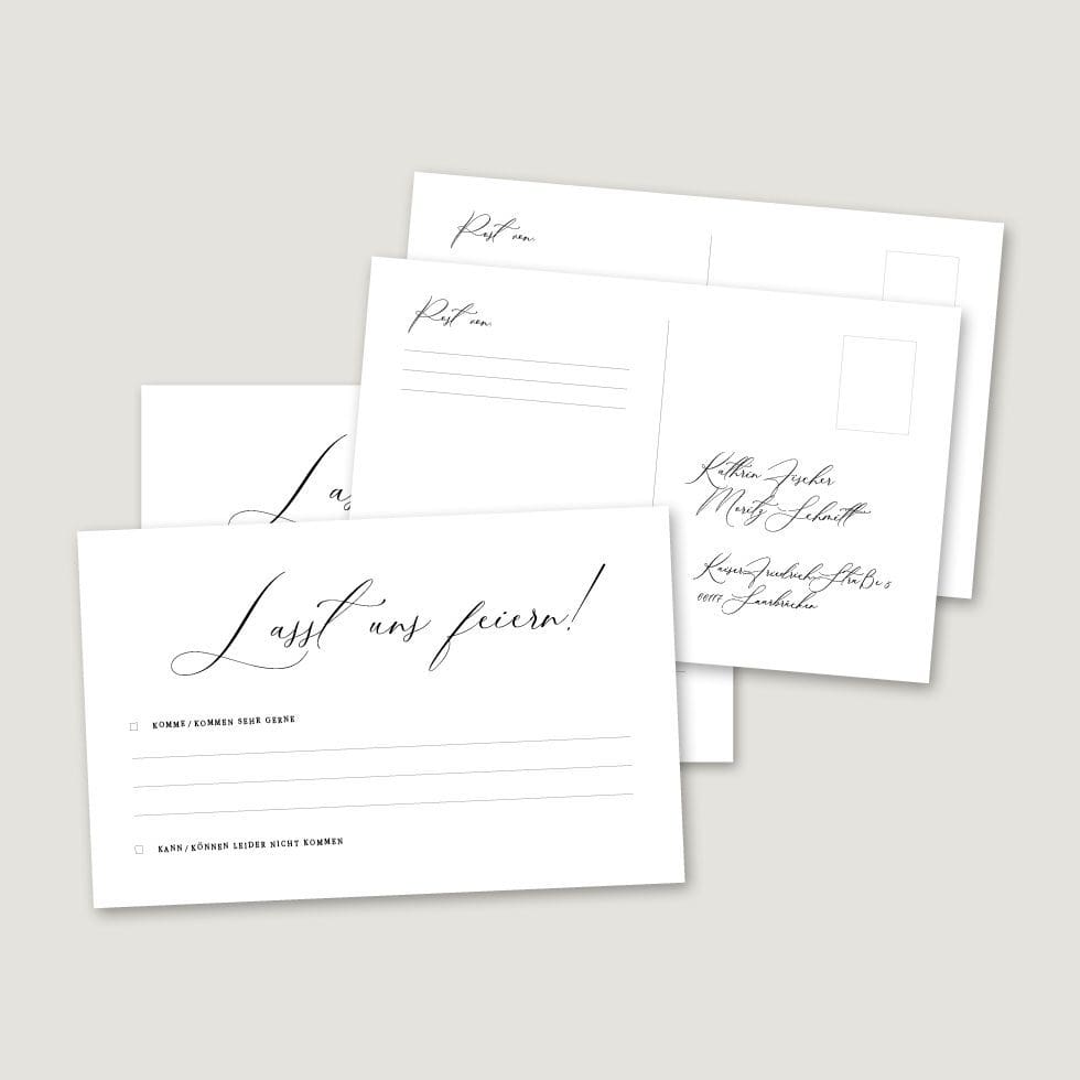 Hochzeitskarten-Calligraphie14 Antwortkarte Hochzeit Vorlage personalisierbar