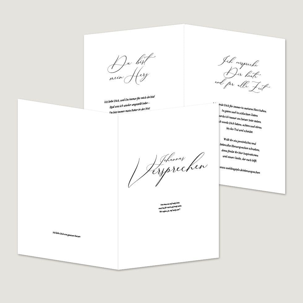 Hochzeitskarten-Calligraphie22 Eheversprechen Heft Vorlage personalisierbar