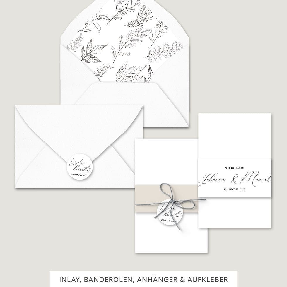 Hochzeitskarten-Calligraphie7 Banderolen Anhänger Hochzeitseinladung