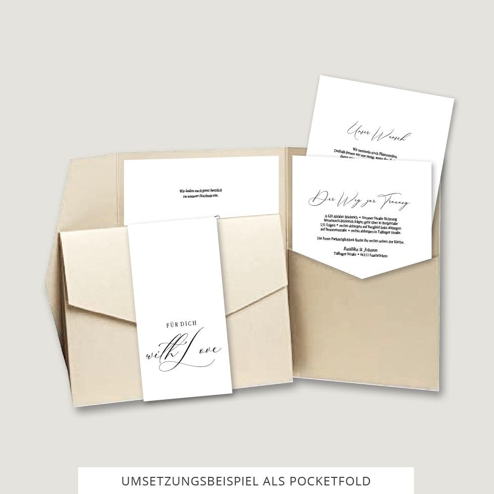Hochzeitskarten-Calligraphie8 Hochzeitseinladung Pocketfold Vorlage