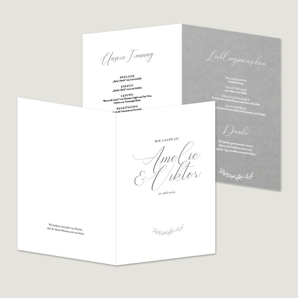 Hochzeitskarten-Elegant-Branch20 Kirchenheft & Inhalt Vorlage personalisierbar