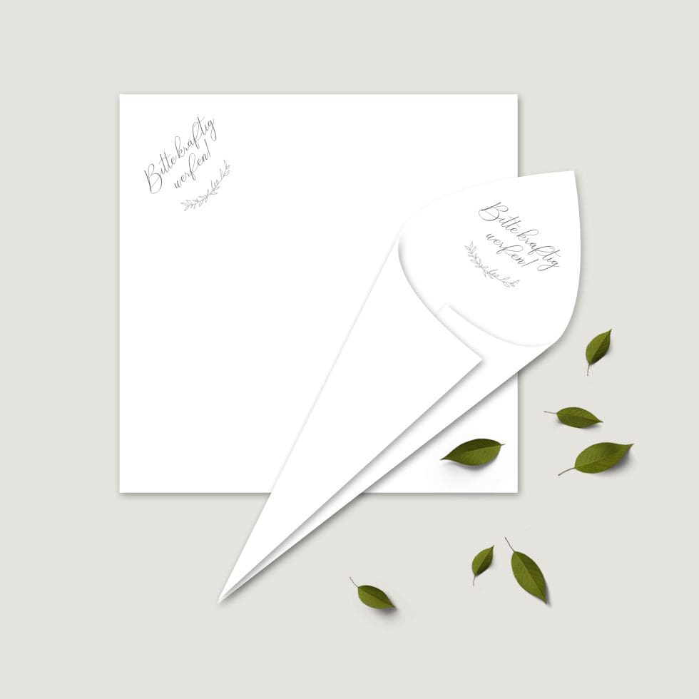 Hochzeitskarten-Elegant-Branch25 Spitztüte Vorlage personalisierbar