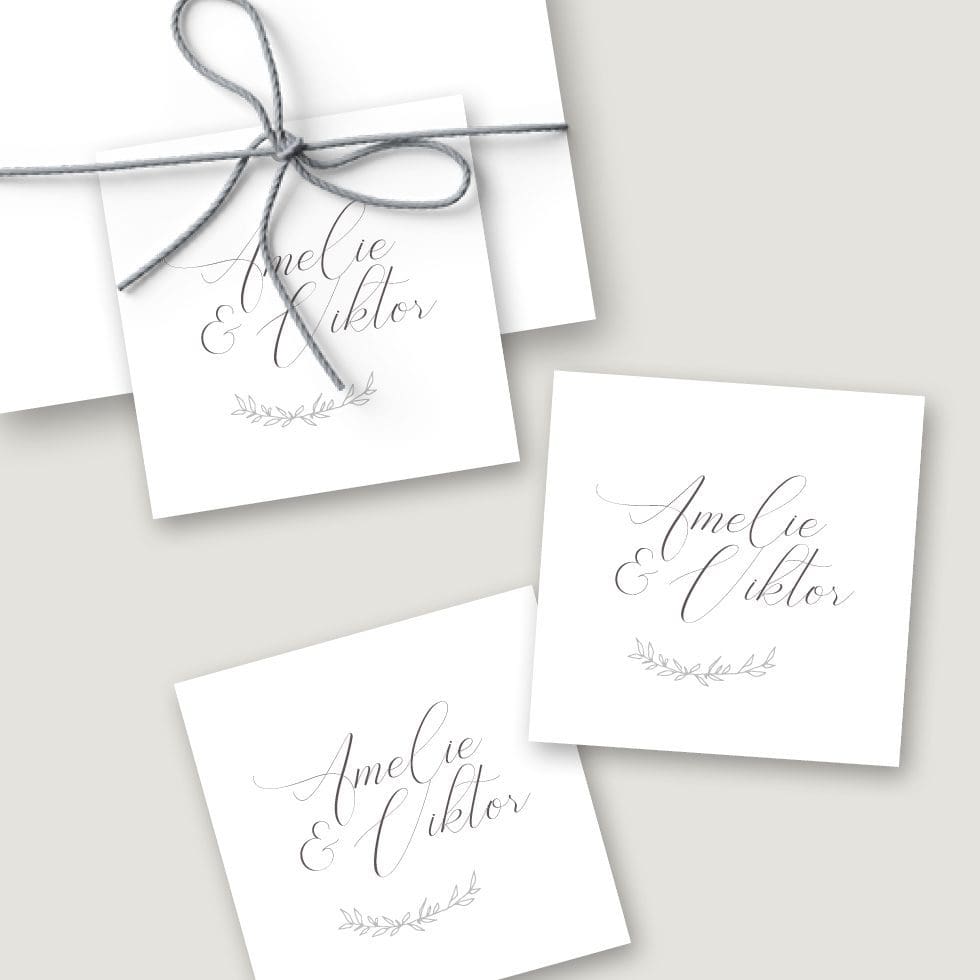 Hochzeitskarten-Elegant-Branch33 Personalisierbare Anhänger Vorlage quadratisch