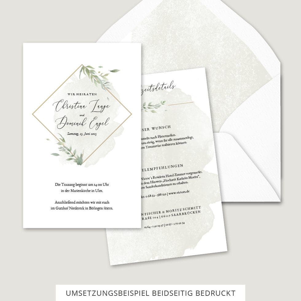 Hochzeitskarten-Greenery11 Hochzeitseinladung Karte Vorlage