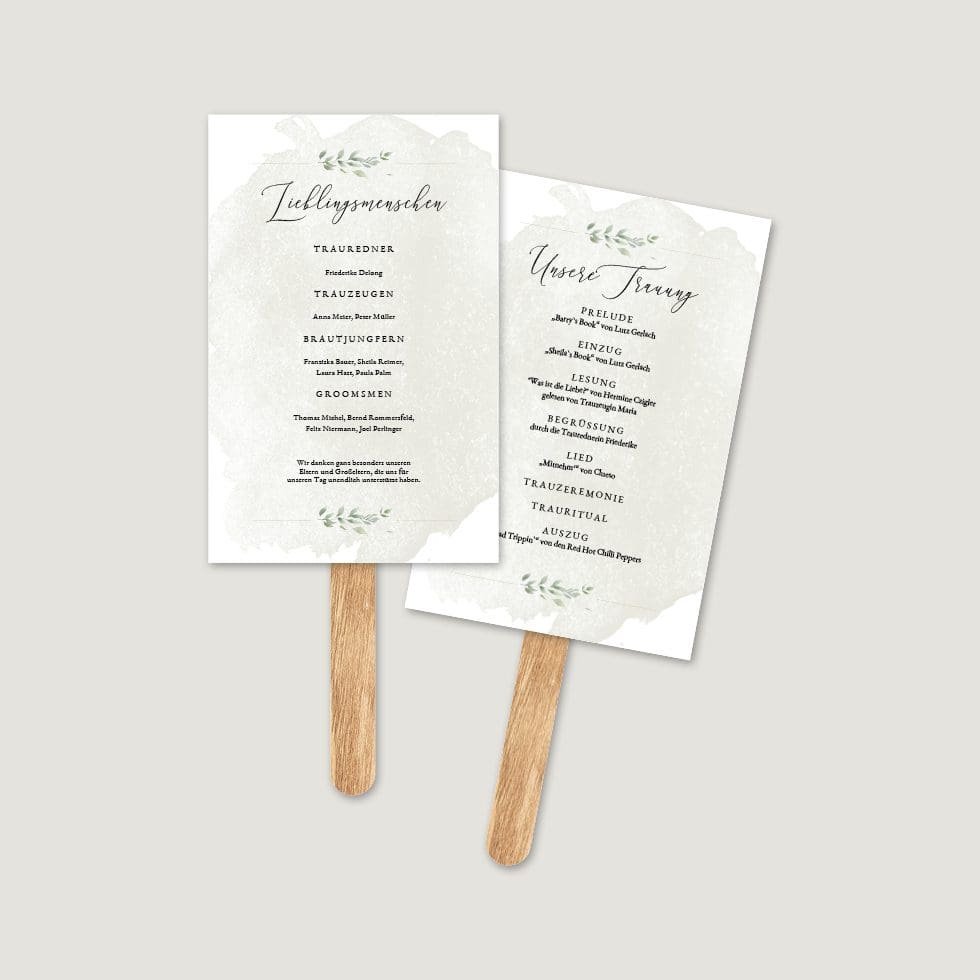 Hochzeitskarten-Greenery23 Hochzeitsfächer Vorlage personaliserbar