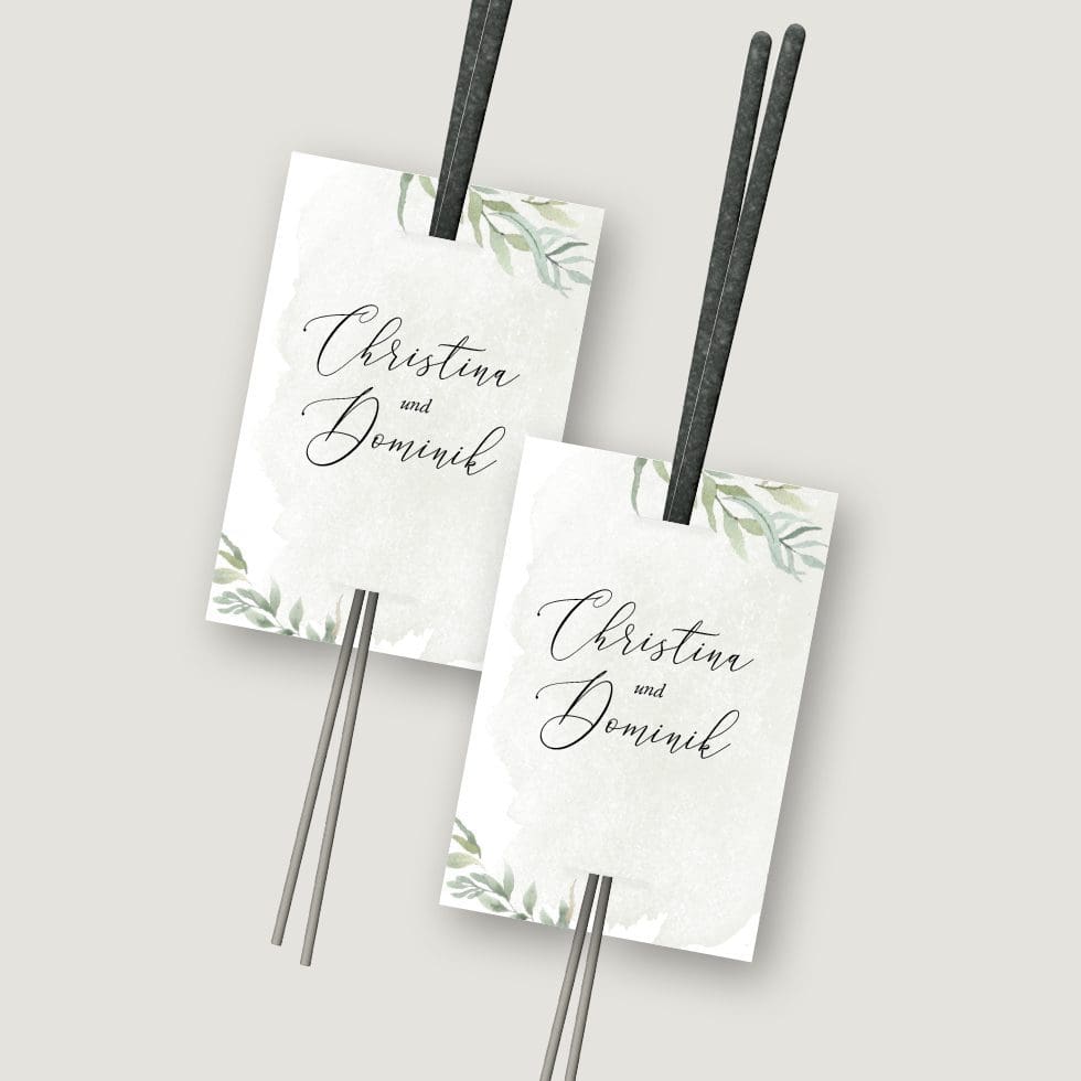 Hochzeitskarten-Greenery29 Wunderkerzen Vorlage Anhänger personalisierbar