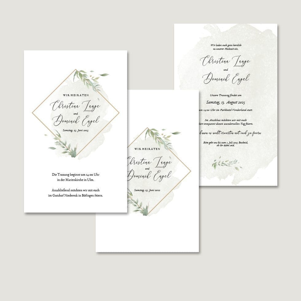 Hochzeitskarten-Greenery4 Hochzeitseinladung Karte Vorlage