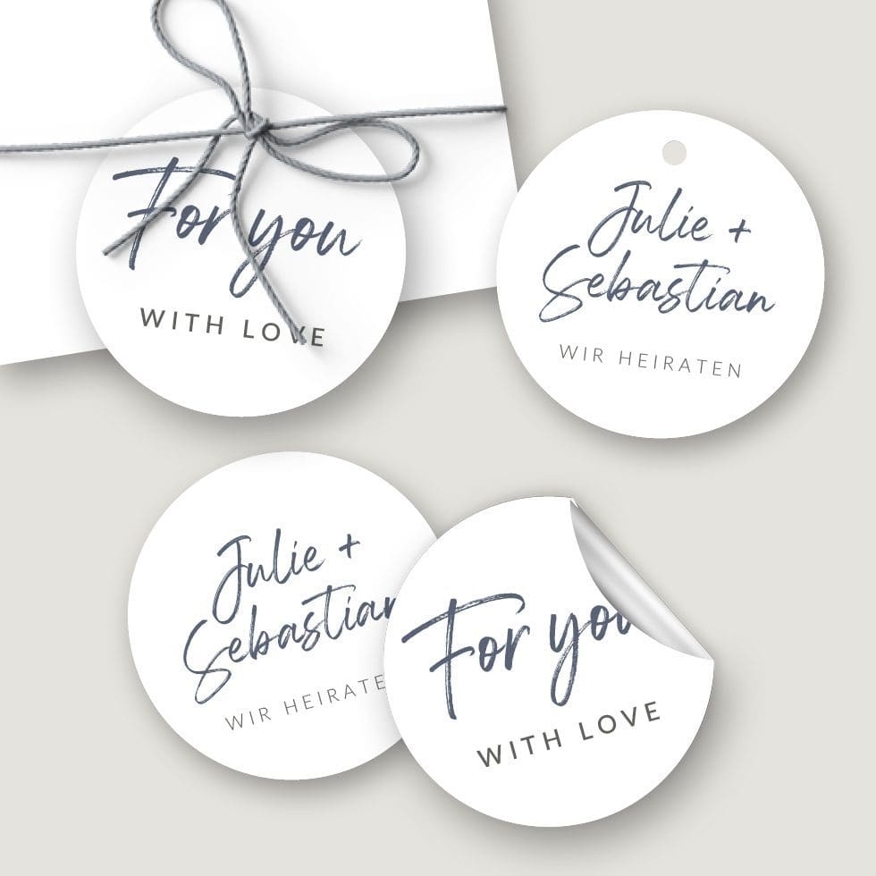 Hochzeitskarten-Wasserfarbe31 Geschenkanhänger & Aufkleber personalisierbar