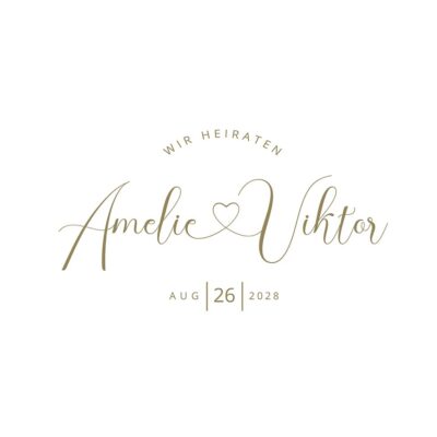 Hochzeitslogo Herzschrift
