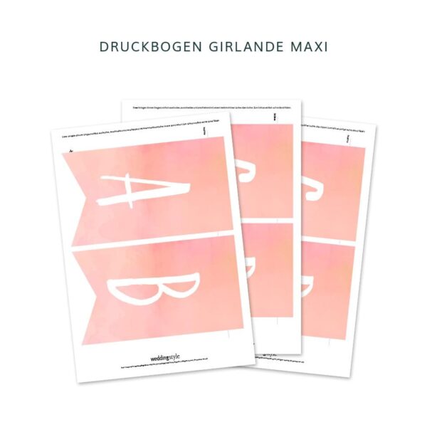 DIY Girlande mit allen Buchstaben “Peach” – Bild 3