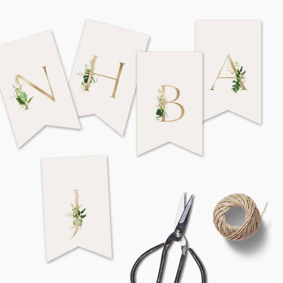 Buchstabengirlande-selberbasteln-greenery-beige_3 Buchstabengirlande Greenery Gol