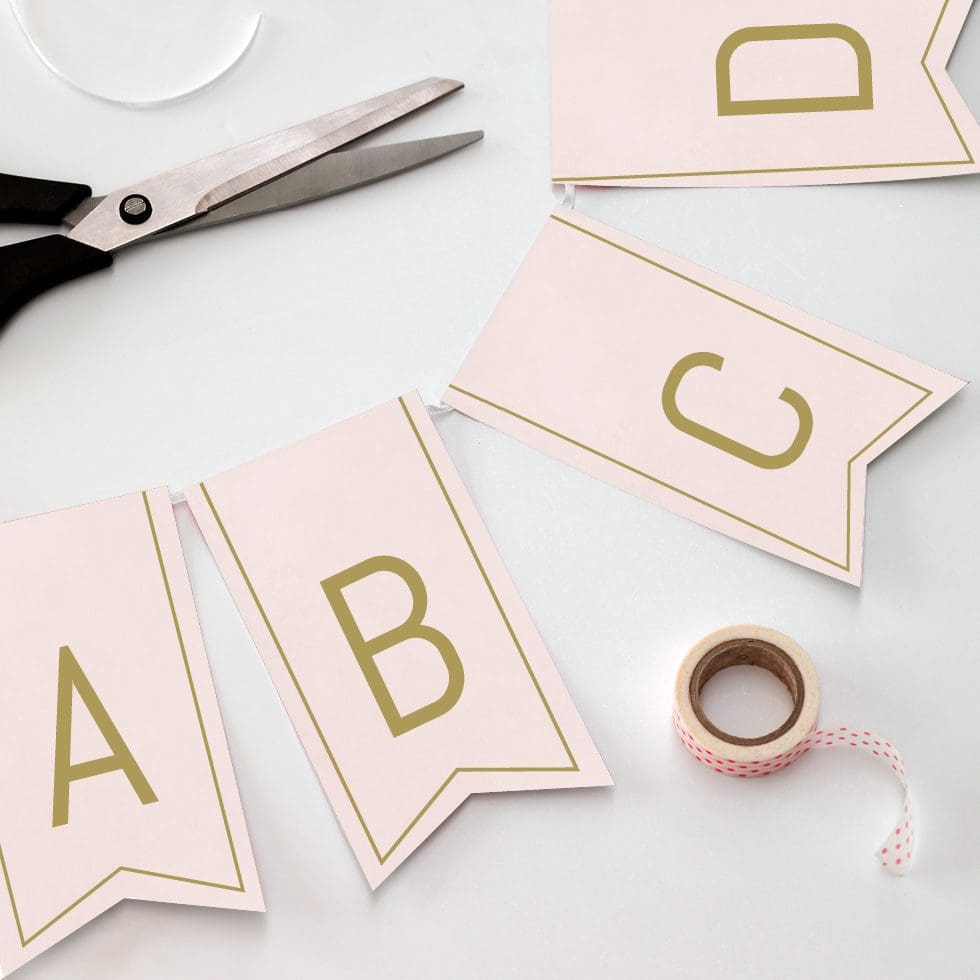 Girlande JGA Babyparty basteln Girlande JGA Babyparty basteln