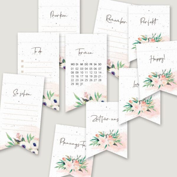 DIY Sticker-Set für Planer & Kalender “Flowers”