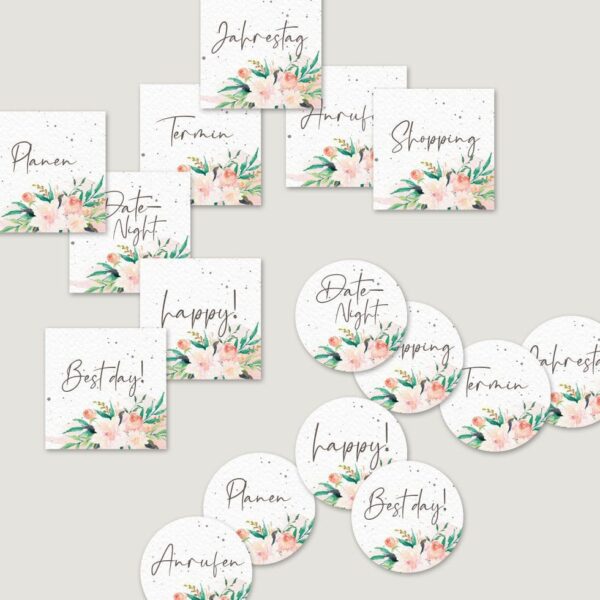 DIY Sticker-Set für Planer & Kalender “Flowers” – Bild 5