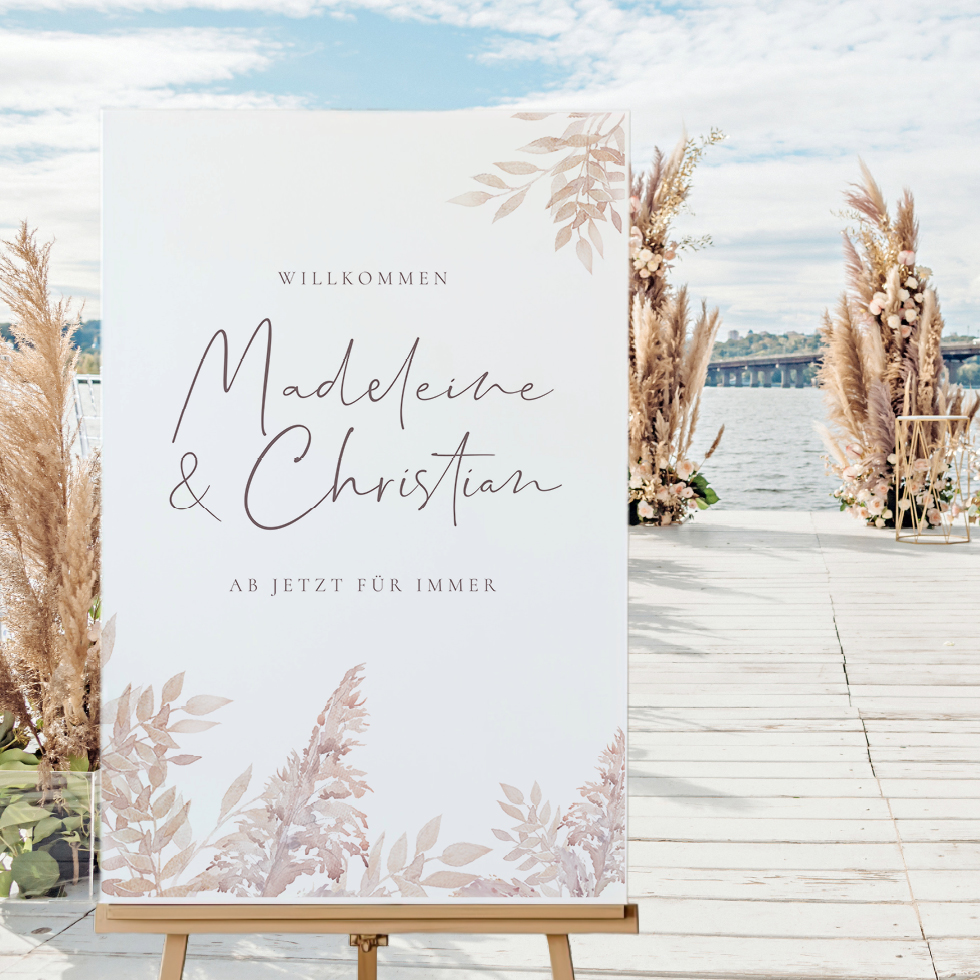 Willkommensschild Pampas Boho Willkommensschild Pampas Boho