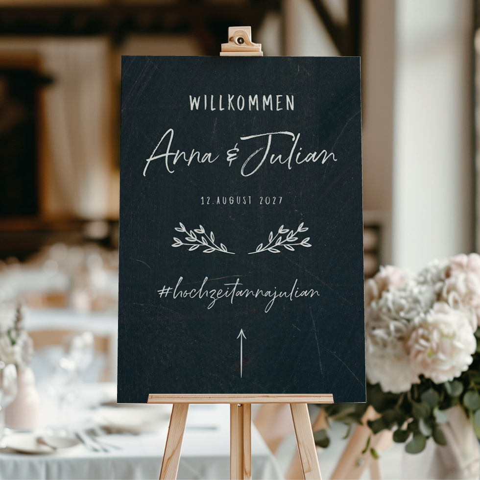 Willkommensschild Tafel selber machen Willkommensschild Tafel selber machen