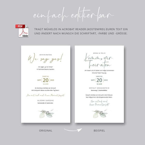 26-teiliges Hochzeitskarten-Set “Branch” – Bild 3