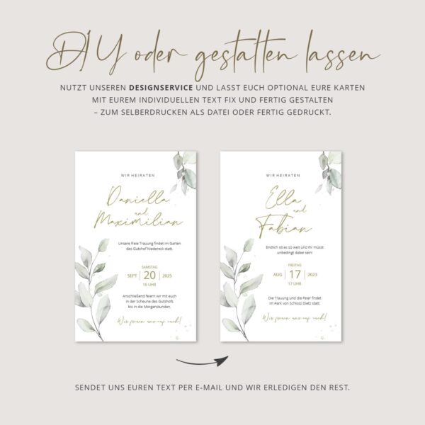 26-teiliges Hochzeitskarten-Set “Branch” – Bild 6