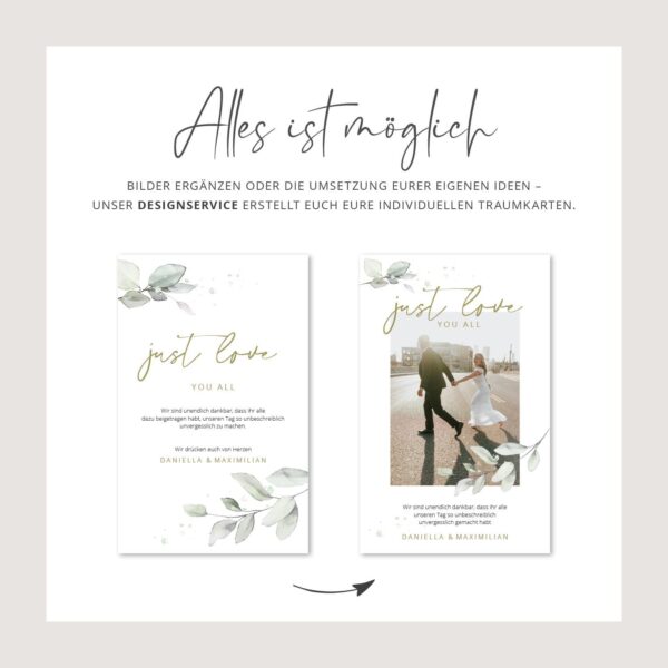 26-teiliges Hochzeitskarten-Set “Branch” – Bild 8