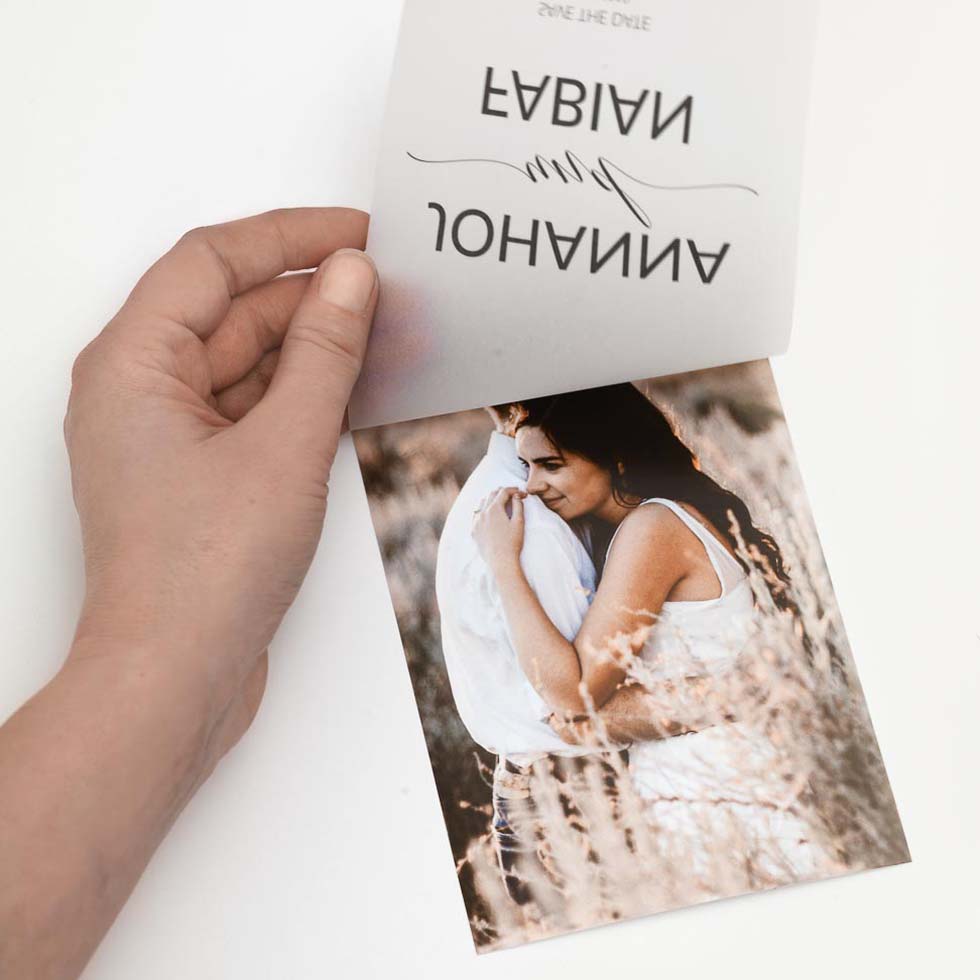 Save-the-Date-Hochzeit Vorlagen Save the Date Transparentpapier
