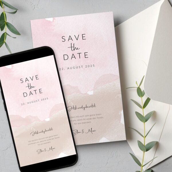 Save the Date WhatsApp Karte Fluid