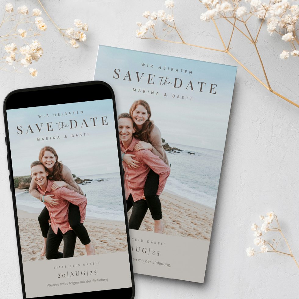 Save the Date Karte Foto Verlobungsshooting Save the Date Karte Foto Verlobungsshooting