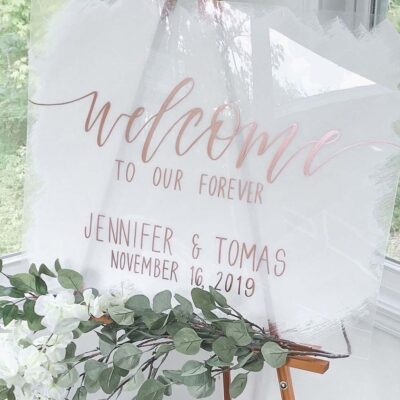 Acrylschild Hochzeit selber machen