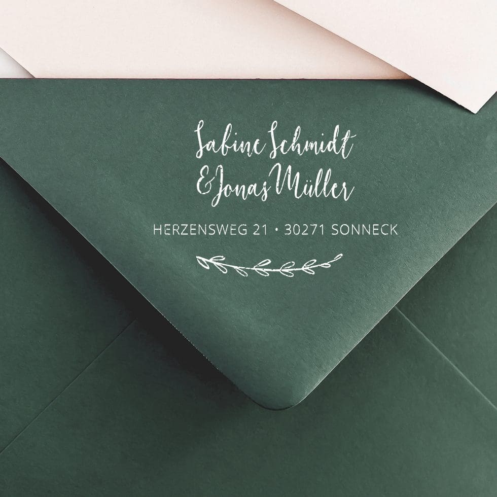 Adresstempel Zweig Brushschrift Adresstempel Zweig Brushschrift