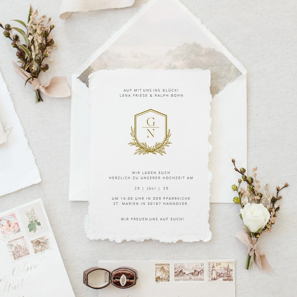 Hochzeitseinladung gerissene Kante Hochzeitseinladung gerissene Kante
